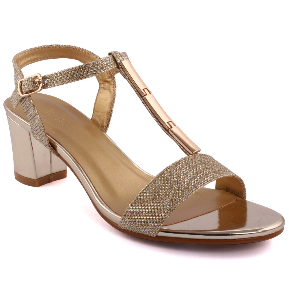 Women ‘Orlo’ Glittery Sling Back Block Heel Sandals