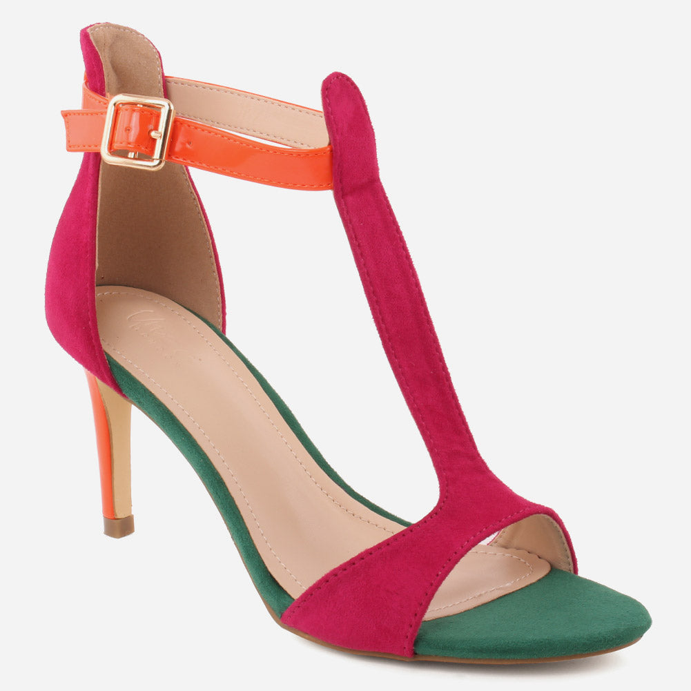 Women MIA T Strap Open Toe Stiletto Heel Sandals Unze London LTD