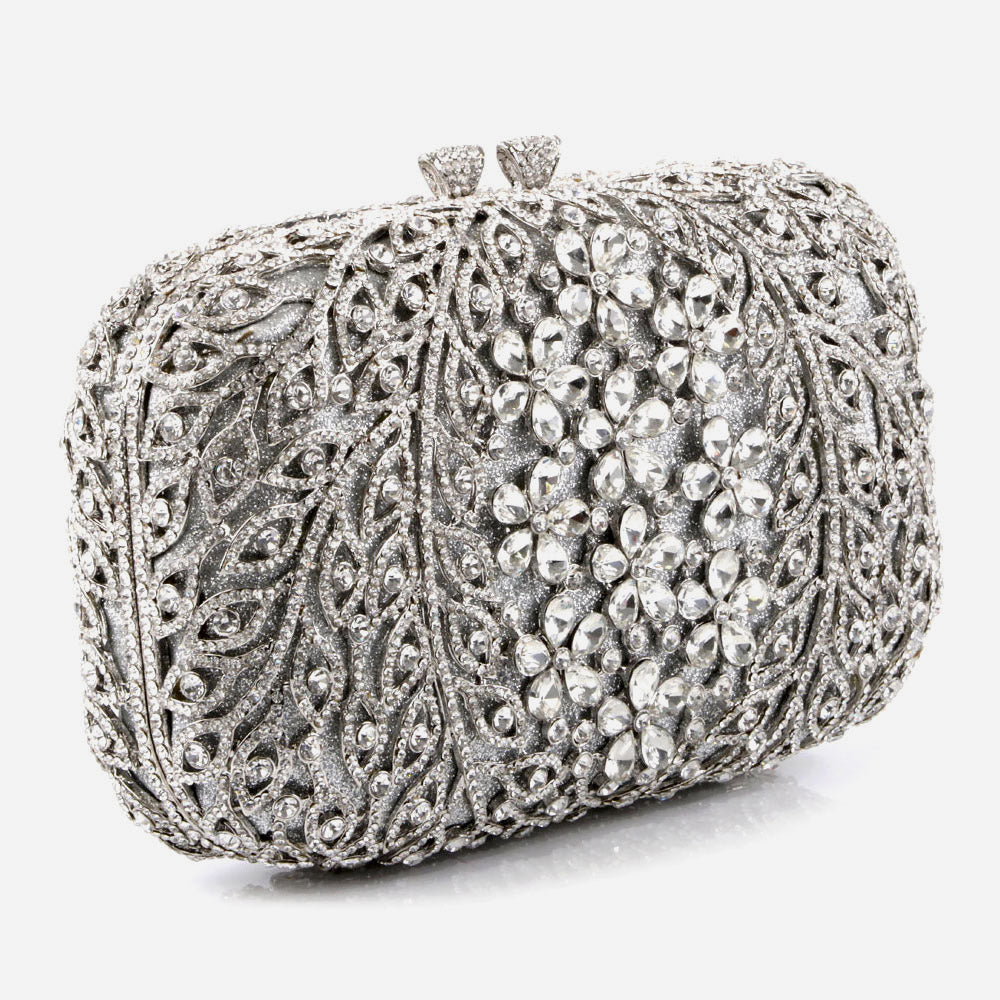 Shalimar Womens Ladies Rhinestone Crystals Diamante Hard Case Clutch Bridal Prom Evening Handbag Party Purse