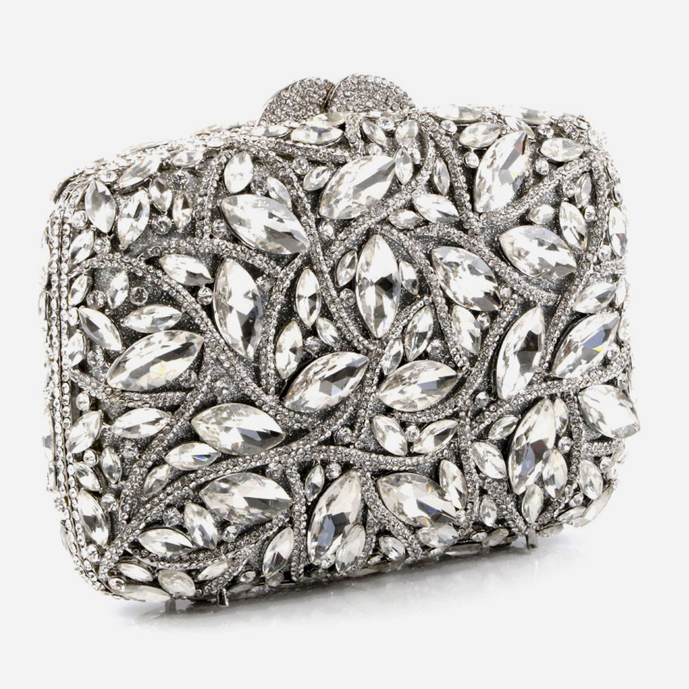 Shalimar Womens Ladies Multicolored Gems Crystals Wedding Party Prom Evening Clutch Bridal Handbag Party Purse