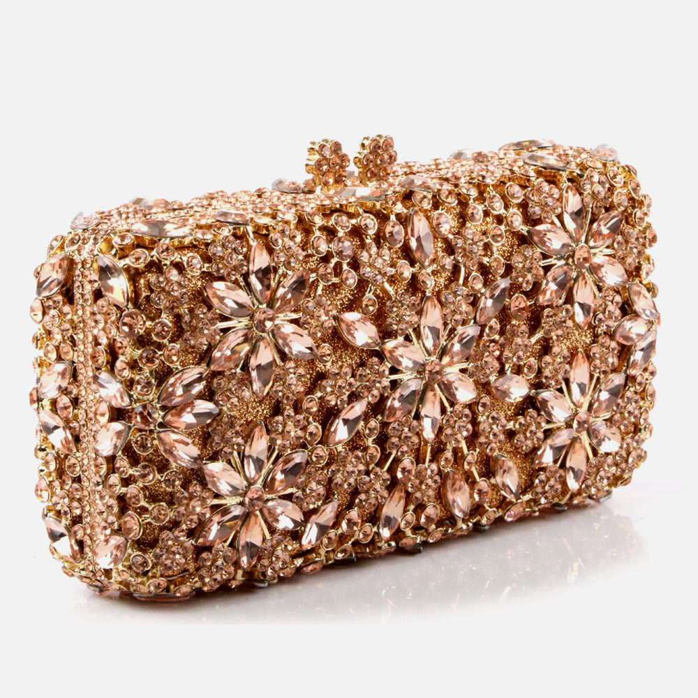 Shalimar Womens Ladies Glamrous Shimmery Crystals Wedding Party Prom Evening Clutch Bridal Handbag Party Purse