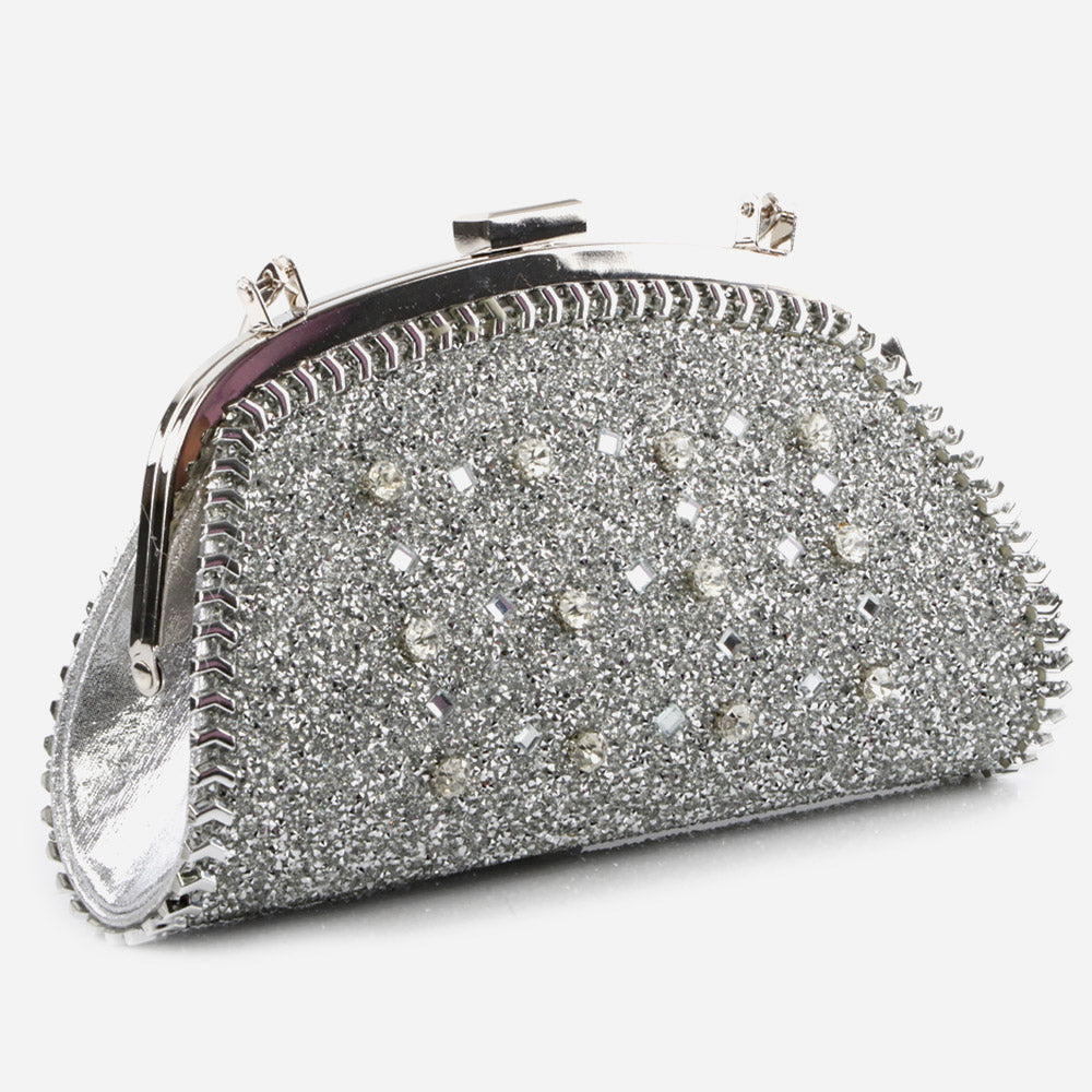 Ladies Bridal Bags Handmade Embellished Diamante Encrusted Metal Framing with Metallic Handle Best Gift for Her