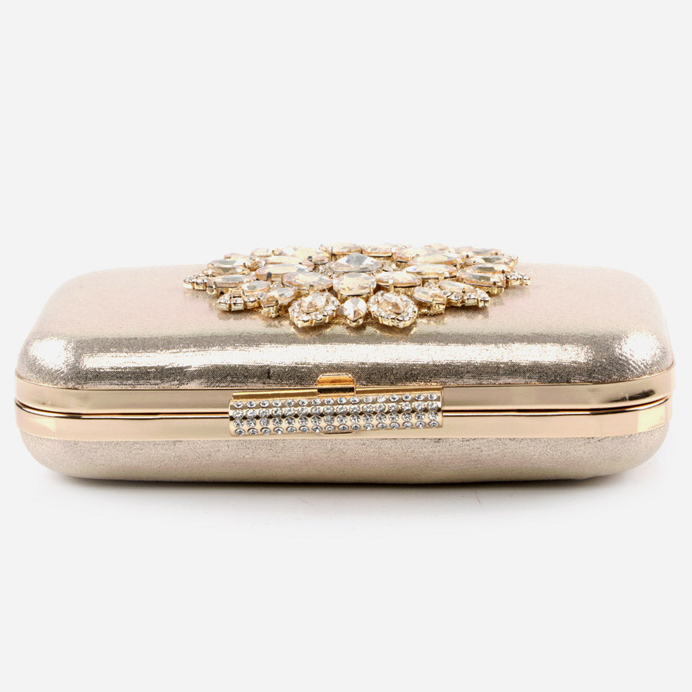 Ladies Wedding Handbags Handmade Crystal Adorned Broach Metal Framing Birthday Gift for Her