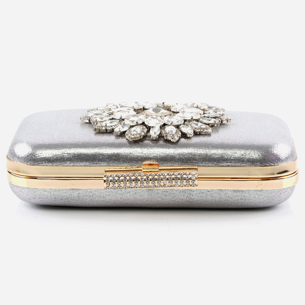Ladies Wedding Handbags Handmade Crystal Adorned Broach Metal Framing Birthday Gift for Her