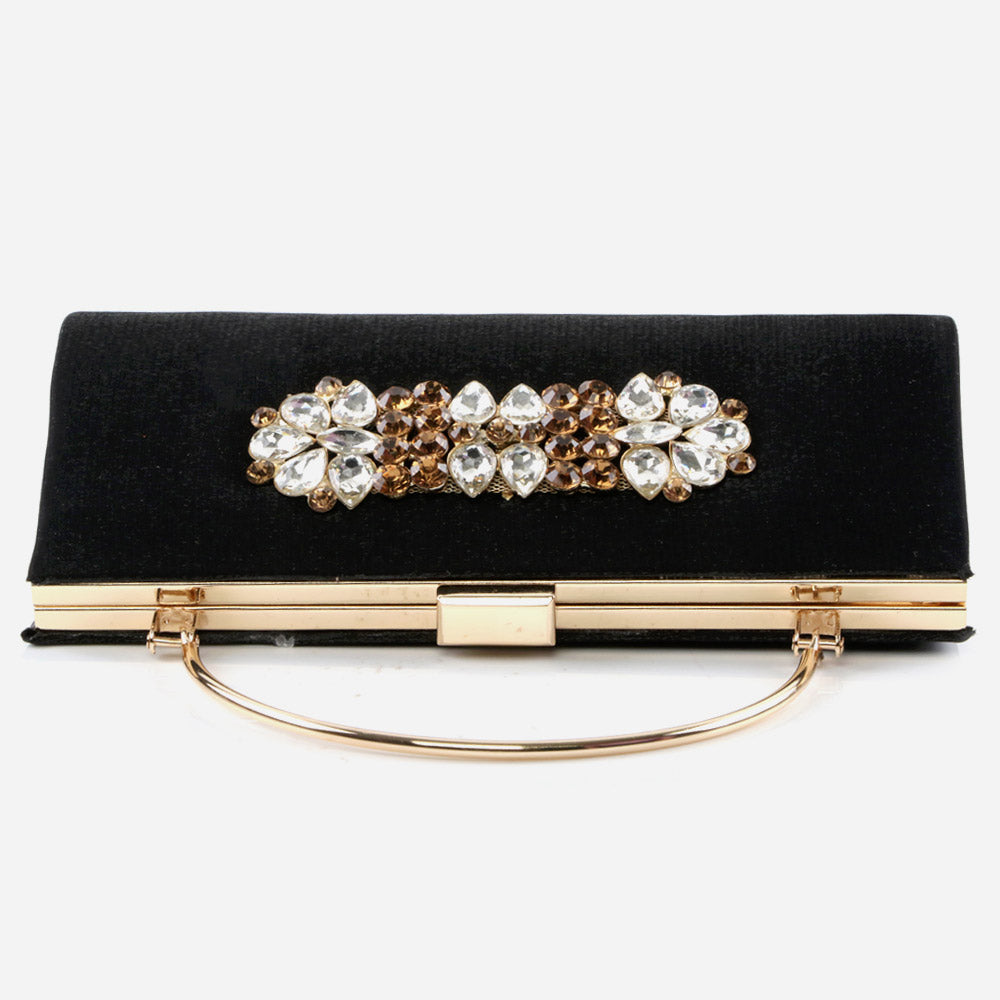 Ladies Evening Wedding Handbag Broach Detailing Metal Framing Push Lock Bag Birthday Gift for Her
