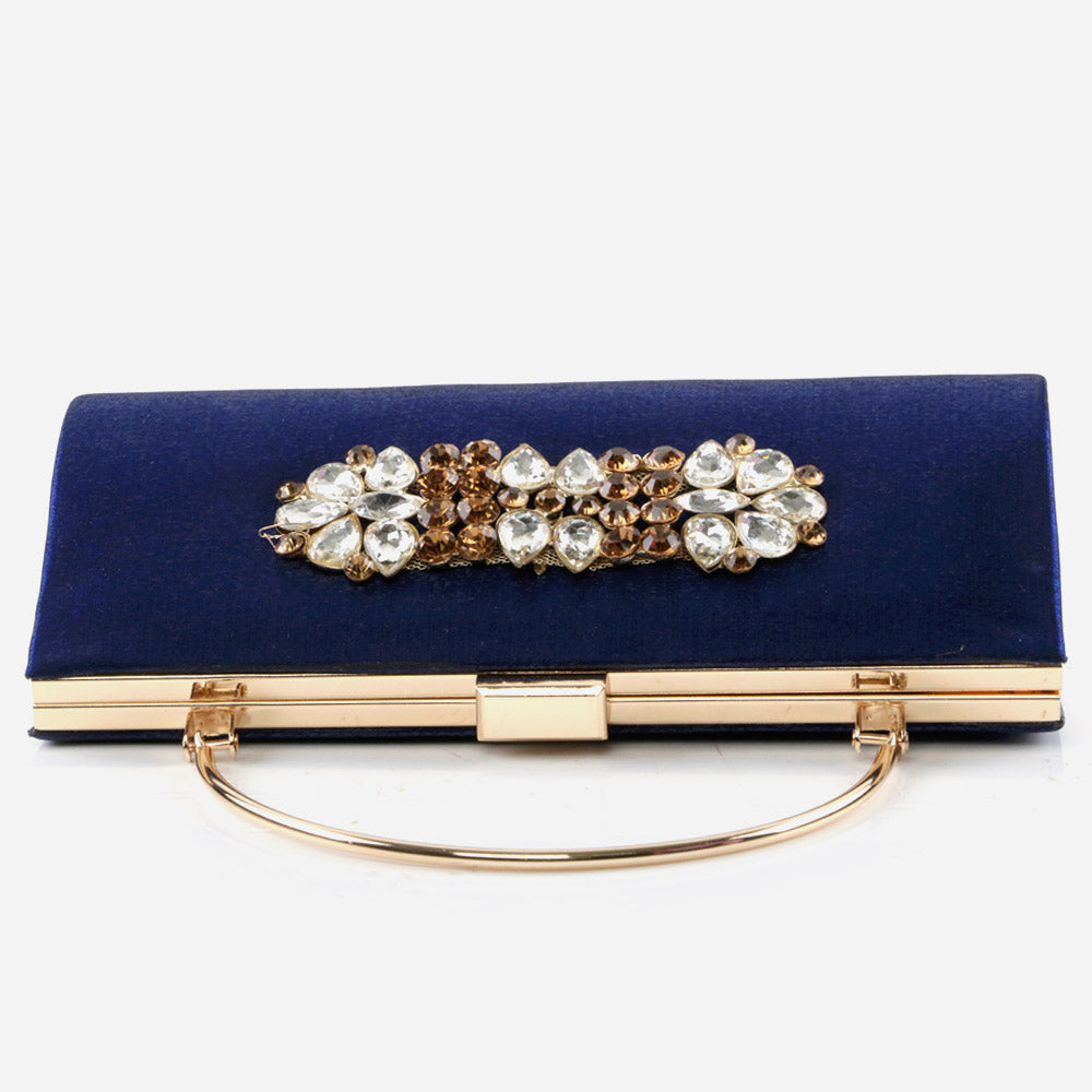 Ladies Evening Wedding Handbag Broach Detailing Metal Framing Push Lock Bag Birthday Gift for Her