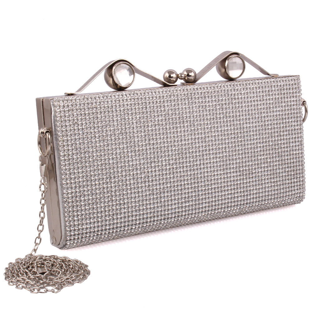 Womens ‘Mansi’ Crystal Adorned Bridal Clutch Bag