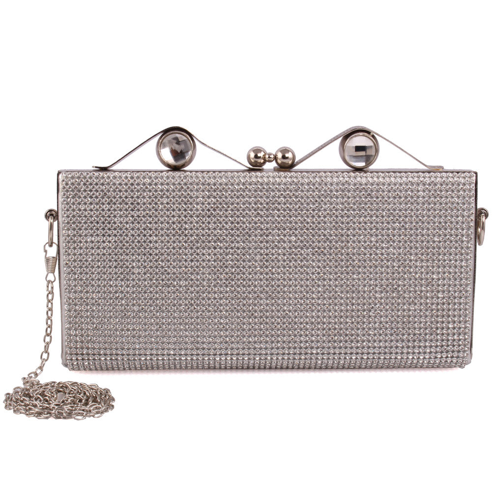 Womens ‘Mansi’ Crystal Adorned Bridal Clutch Bag