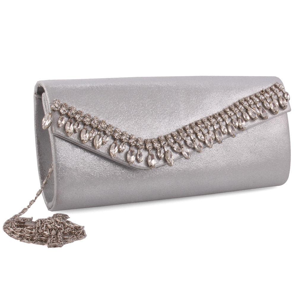Women ‘Norta’ Diamante Adorned Bridal Clutch Handbag