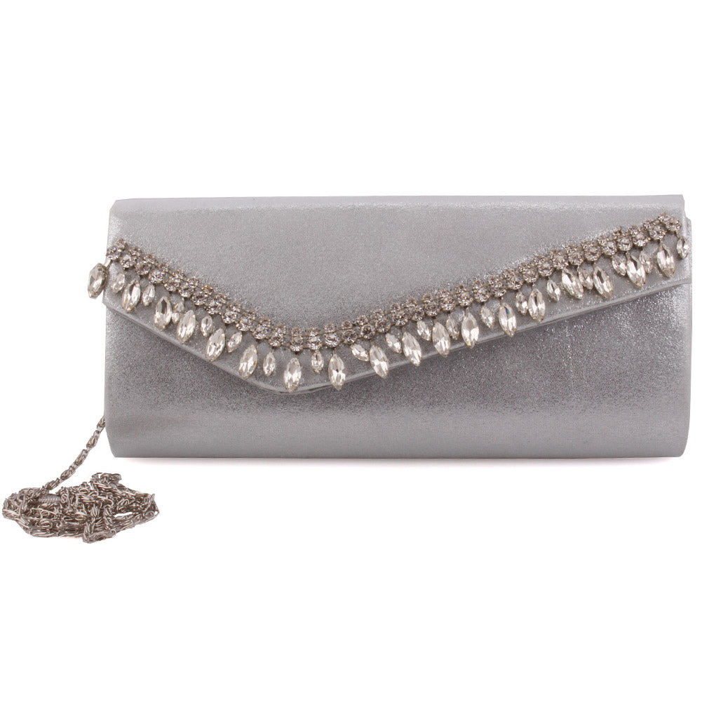 Women ‘Norta’ Diamante Adorned Bridal Clutch Handbag