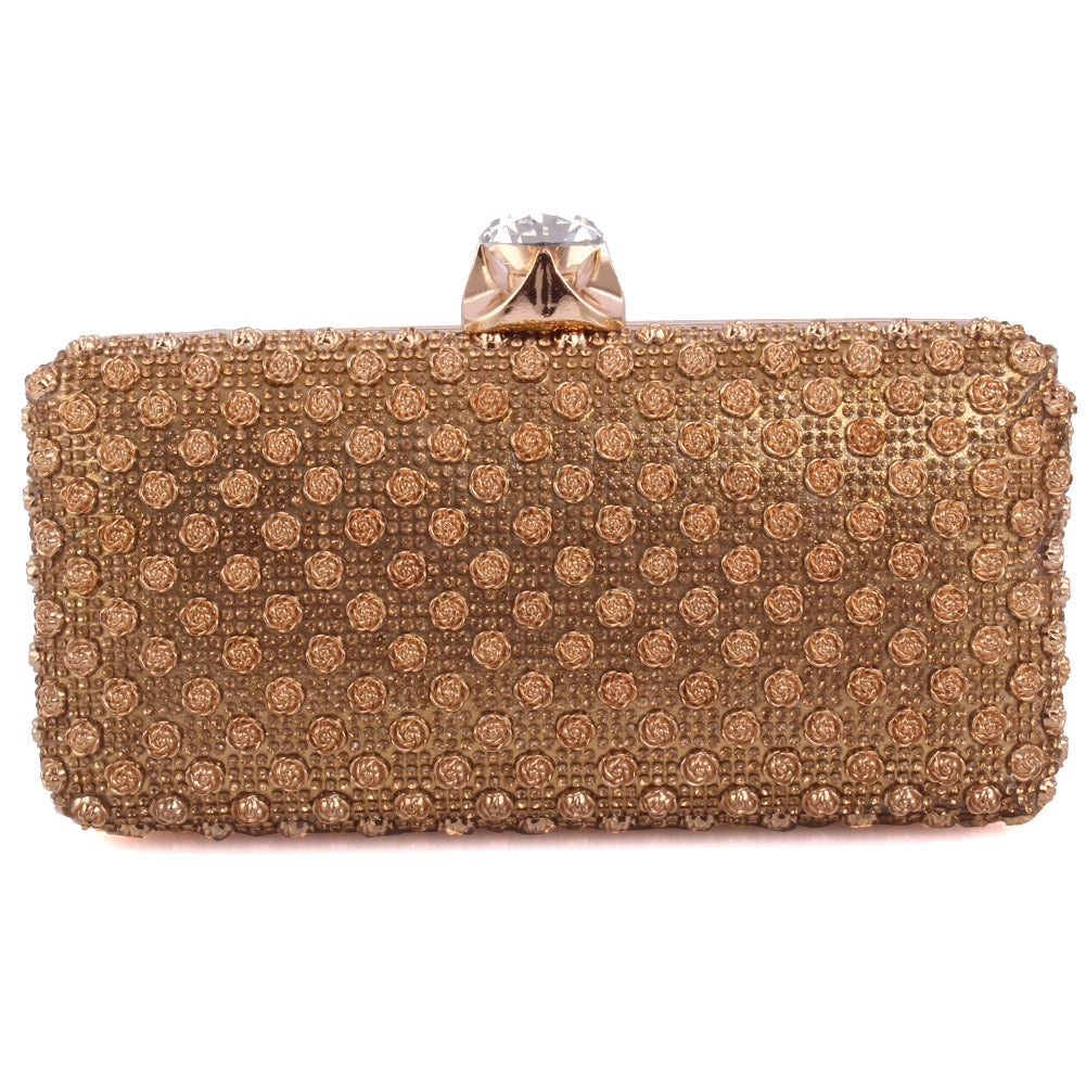 Women ‘Rango’ Crystals Decorated Bridal Clutch Bag