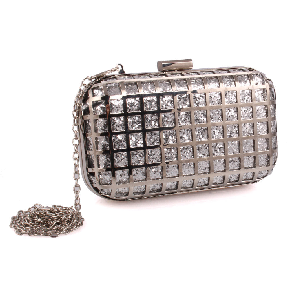 Women ‘Dews’ Crystal Embellished Box Clutch Bag