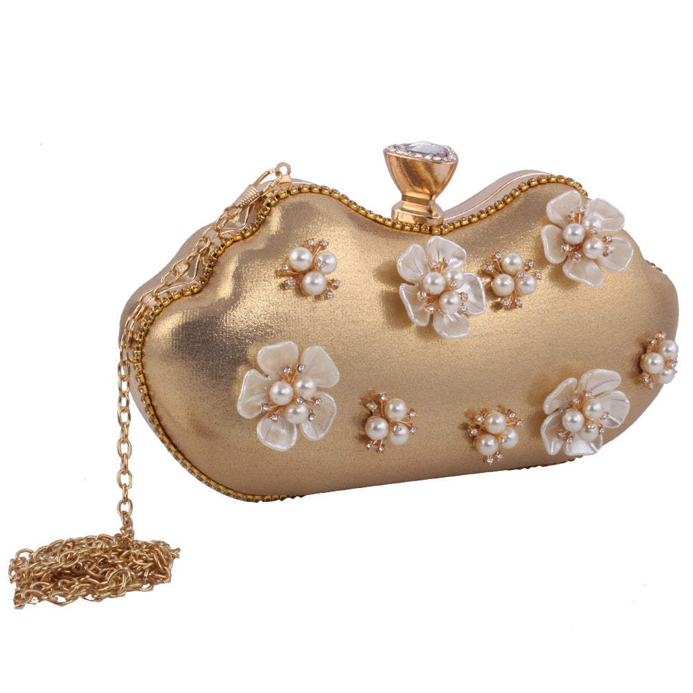 Women ‘Snowdonia’ Pearl Encrusted Evening Clutch Bag