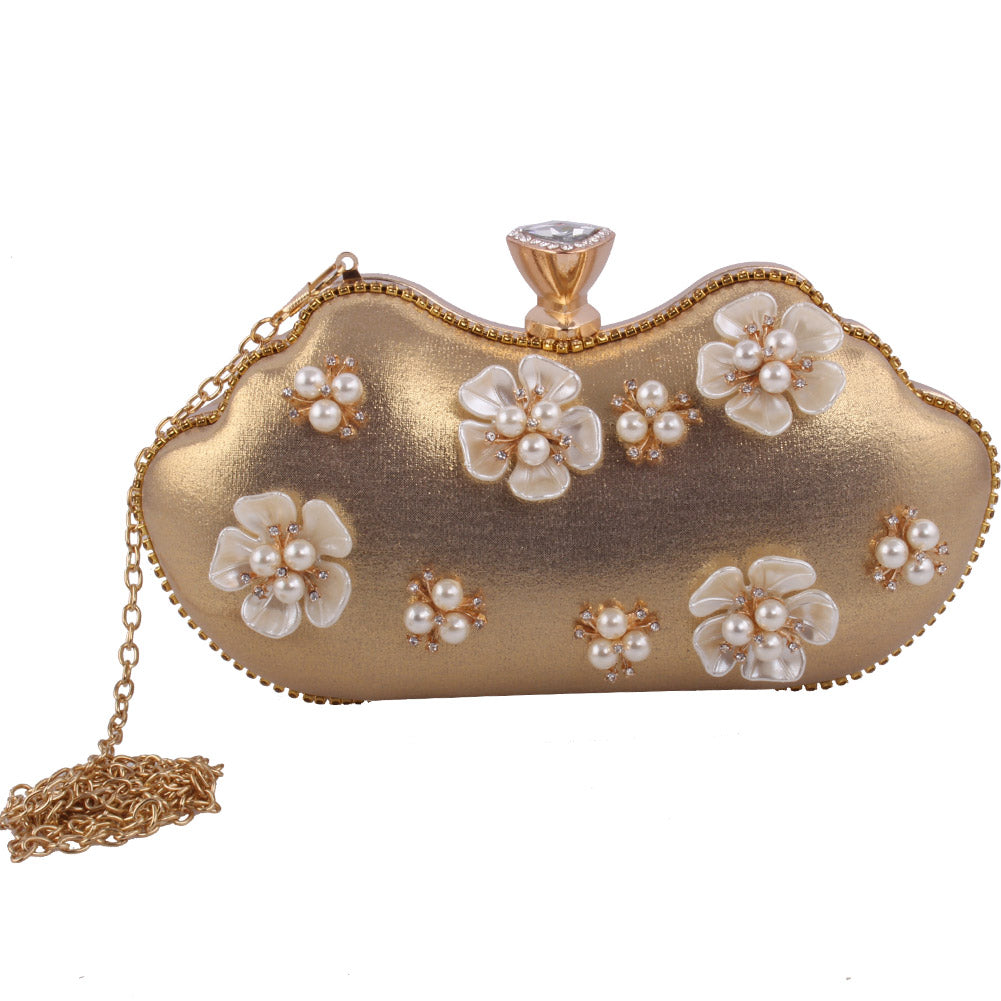 Women ‘Snowdonia’ Pearl Encrusted Evening Clutch Bag
