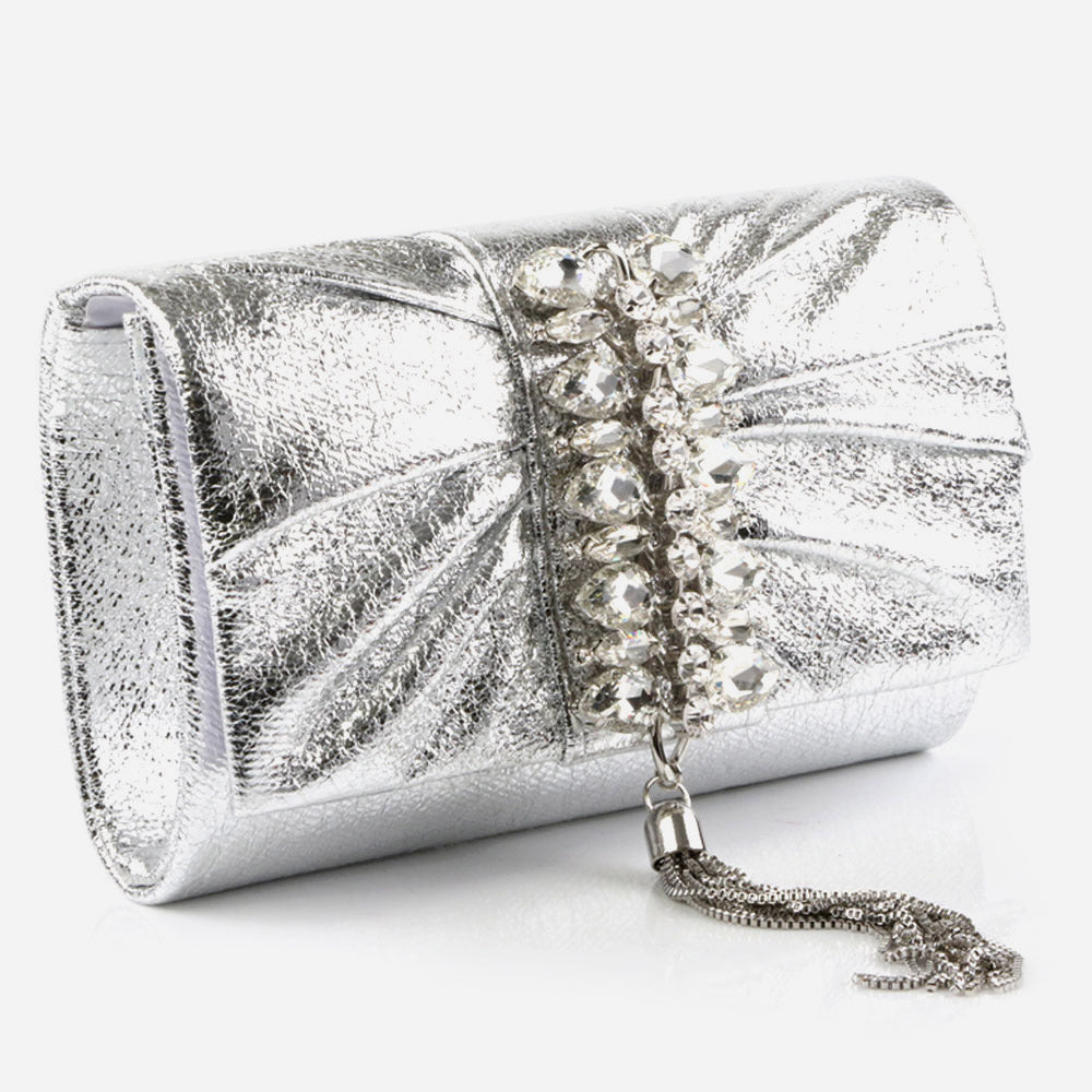 Ladies Shimmery Broach Detailing Evening Clutch Bag Wedding Handbag Prom Purse Party Bags Birthday Gifts for Her