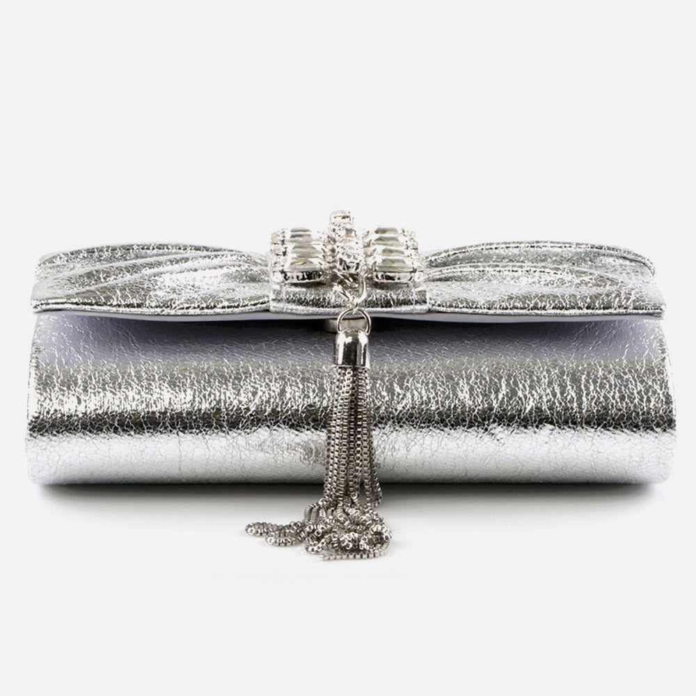 Ladies Shimmery Broach Detailing Evening Clutch Bag Wedding Handbag Prom Purse Party Bags Birthday Gifts for Her