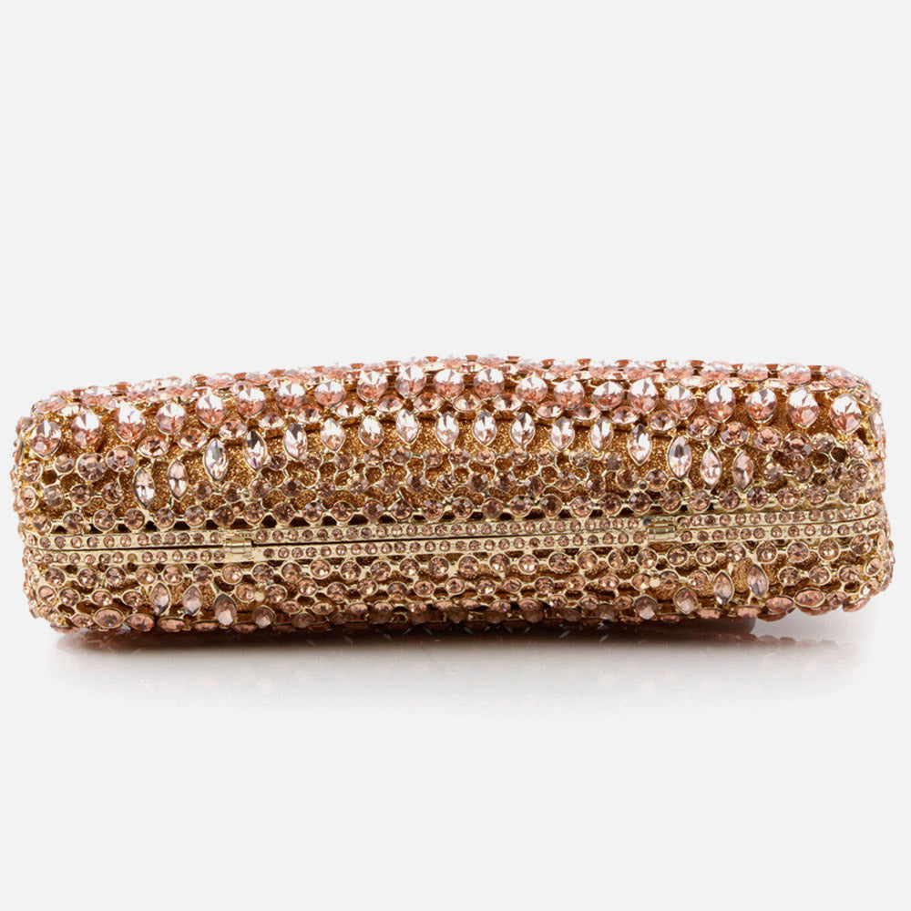 Shalimar Womens Ladies Stylish Shimmery Crystals Wedding Party Prom Evening Clutch Bridal Handbag Party Purse