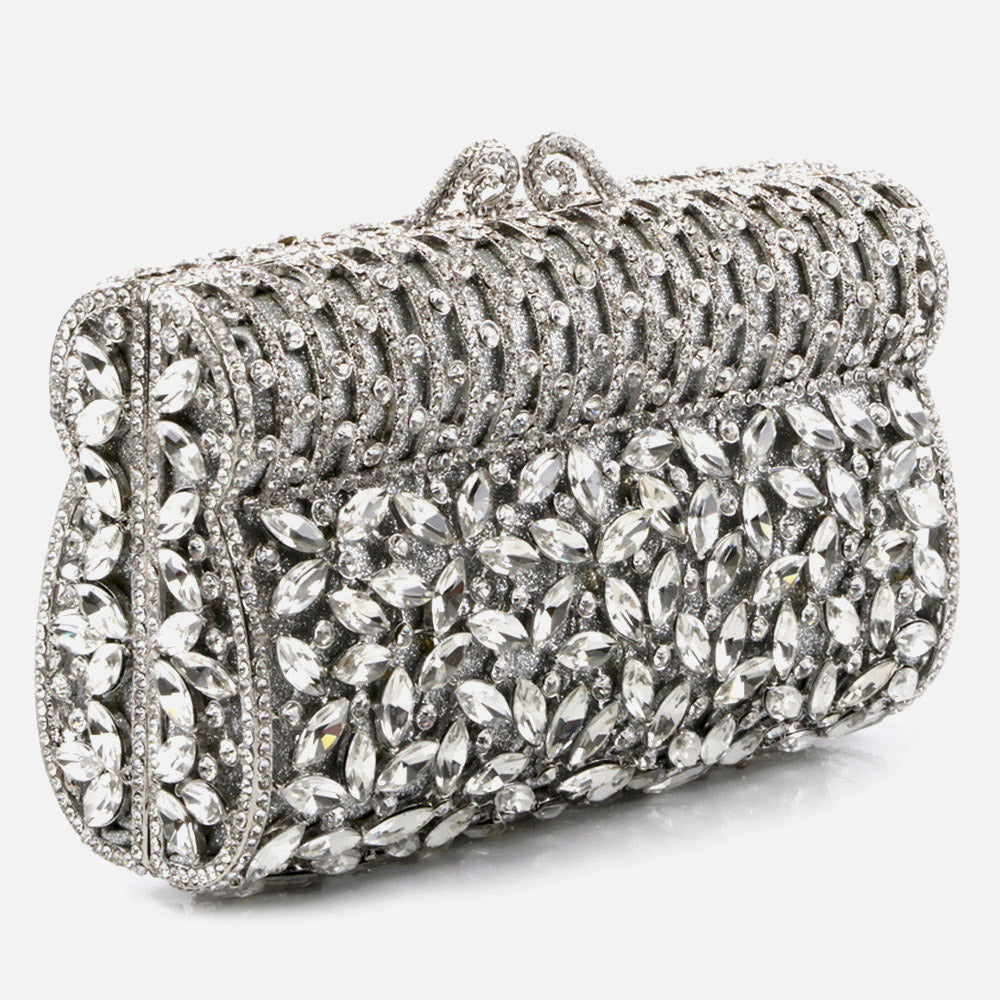 Shalimar Womens Ladies Crystals Diamantic High Fashion Wedding Party Prom Evening Clutch Bridal Handbag Party Purse