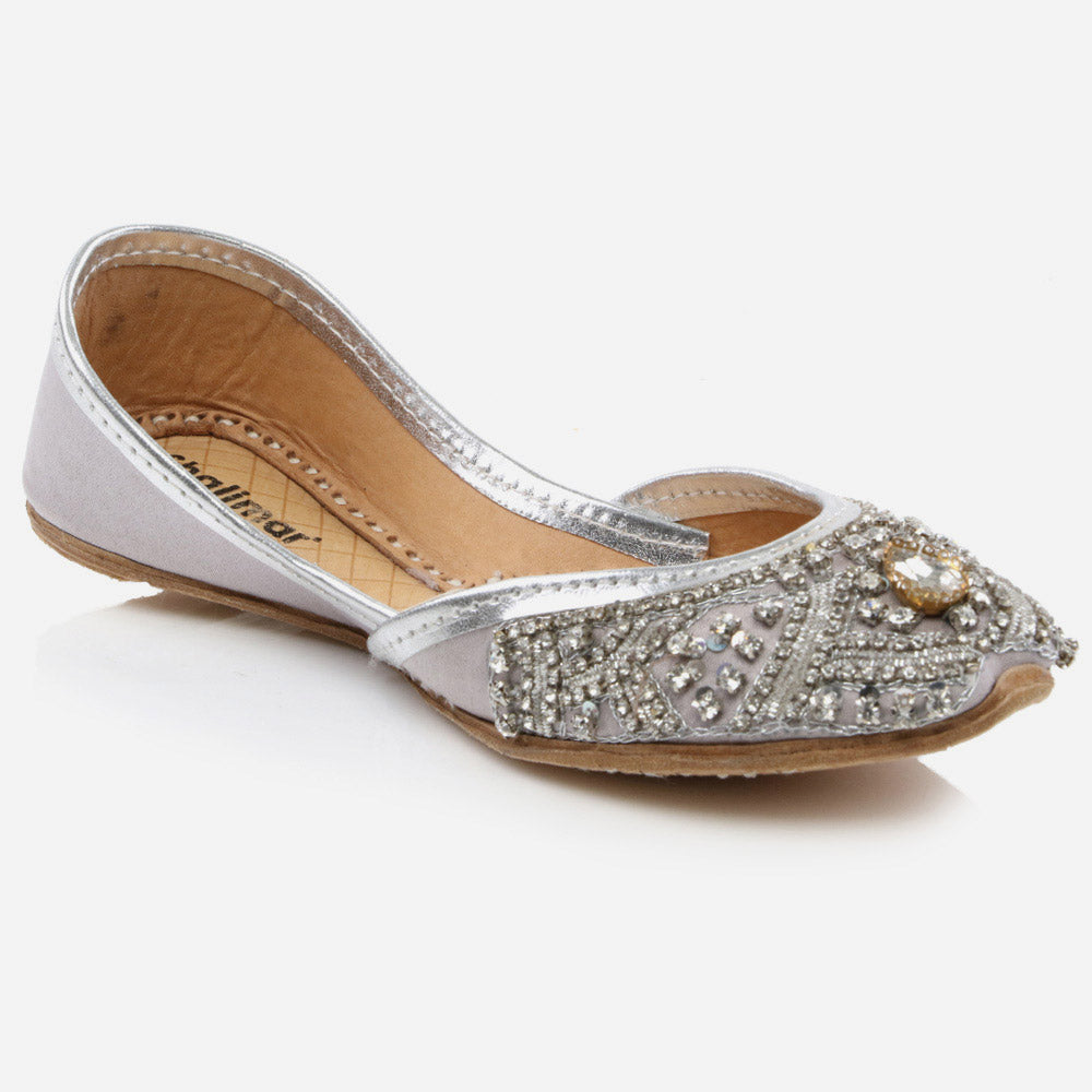 Kids Girls Fancy Evening Wear Indian Handmade Shoes Leather Khussa Juti Mojari Children Flat Slip-ons Sizes 11 UK – 5 UK