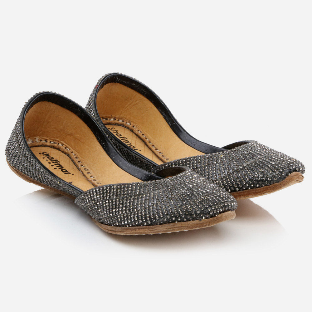 Kids Girls Fancy Stones Adorned Evening Wear Indian Handmade Shoes Leather Khussa Mojari Children Flat Slip-ons Sizes 11 UK – 5 UK