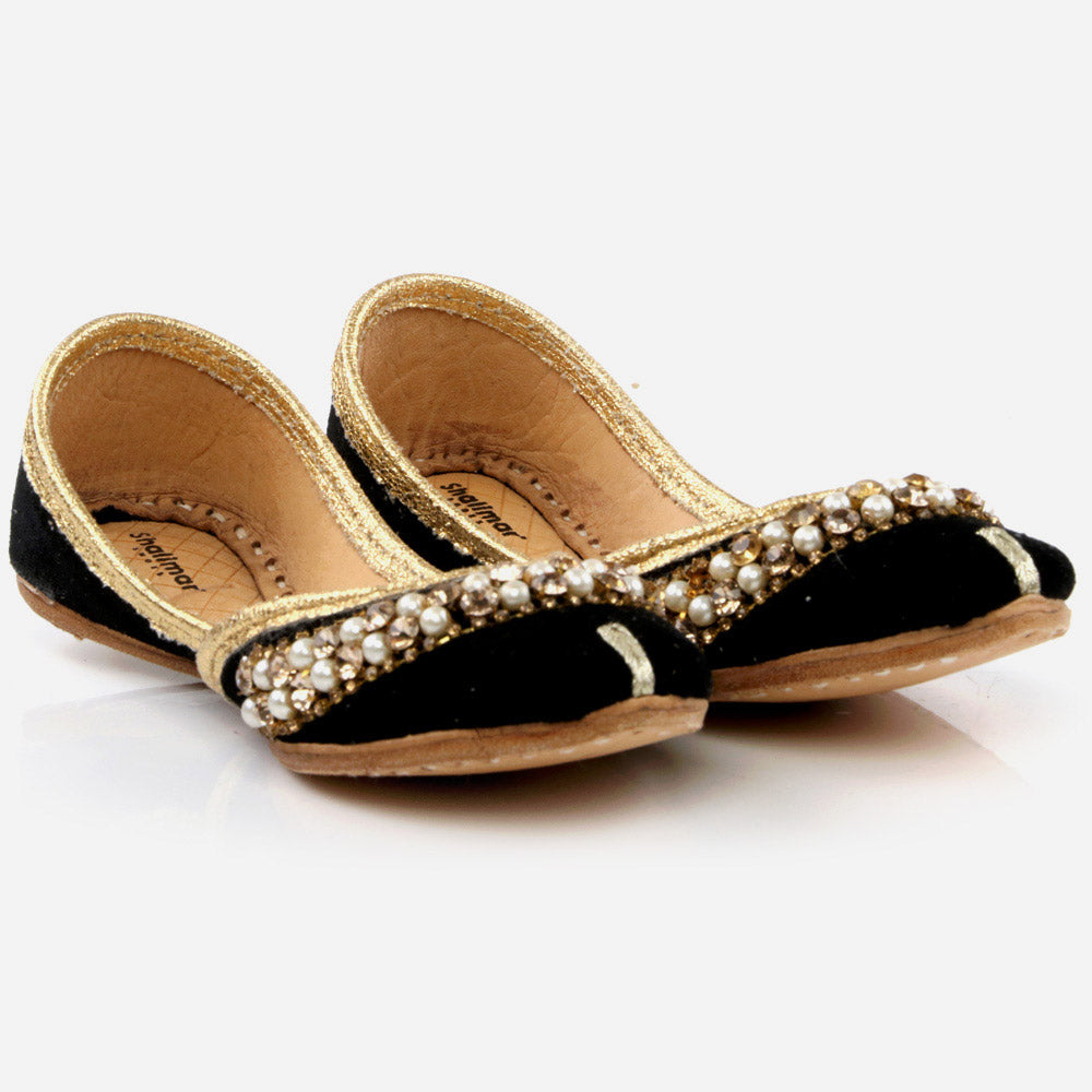 Shalimar Baby Infants Crystals Diamantes Traditional Indian Handmade Leather Khussa Jutti Mojari Children Pumps Shoes Size 1-13 UK Child