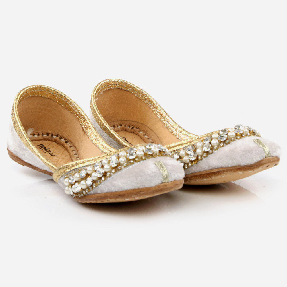 Shalimar Baby Infants Crystals Diamantes Traditional Indian Handmade Leather Khussa Jutti Mojari Children Pumps Shoes Size 1-13 UK Child