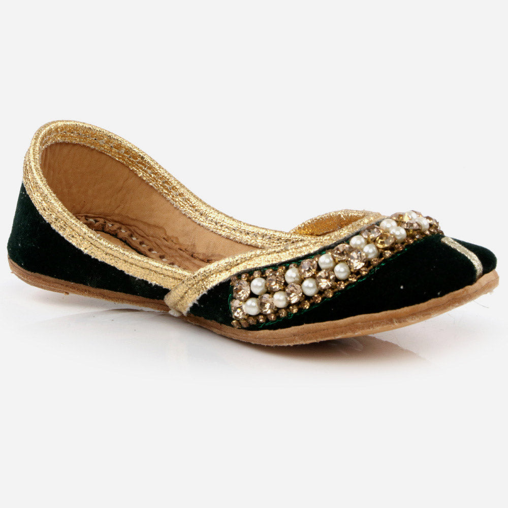 Shalimar Baby Infants Crystals Diamantes Traditional Indian Handmade Leather Khussa Jutti Mojari Children Pumps Shoes Size 1-13 UK Child