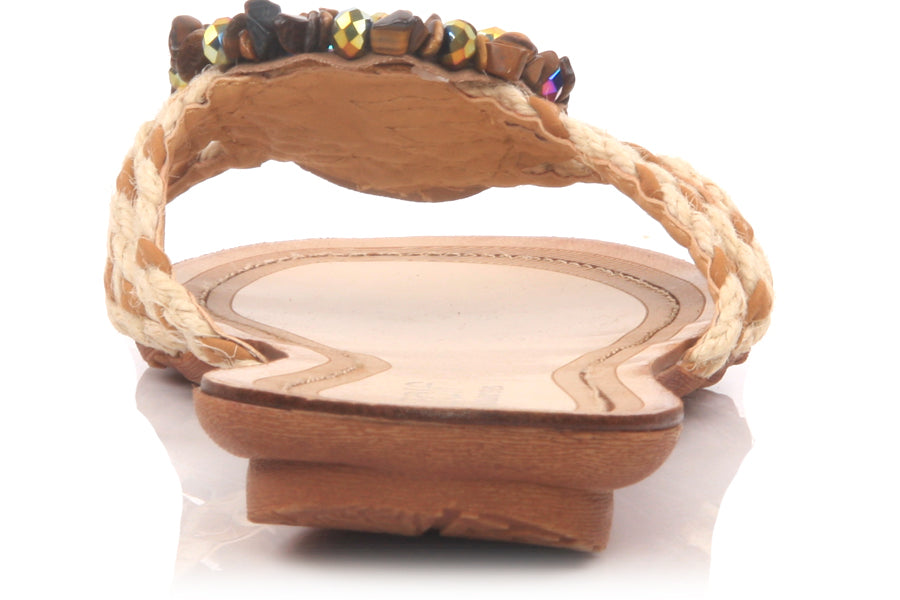 Floral Jeweled Thong S;ipper