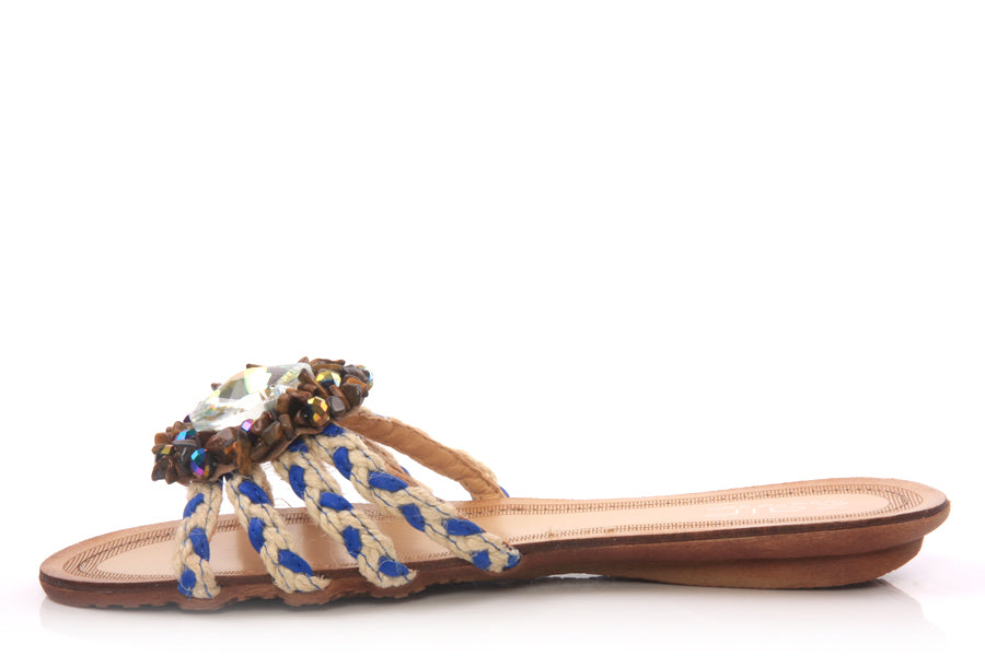 Floral Jeweled Thong S;ipper