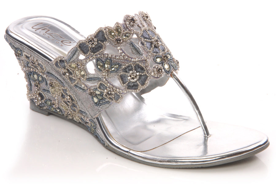 Women Evening Heeled Slip Ons