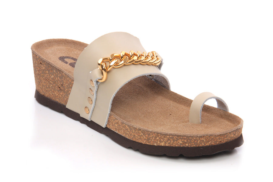 Chained Latex Footbed Slipper