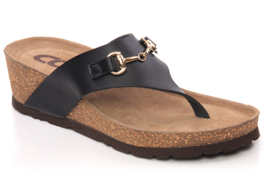 Buckled Latex Footbed Slipper