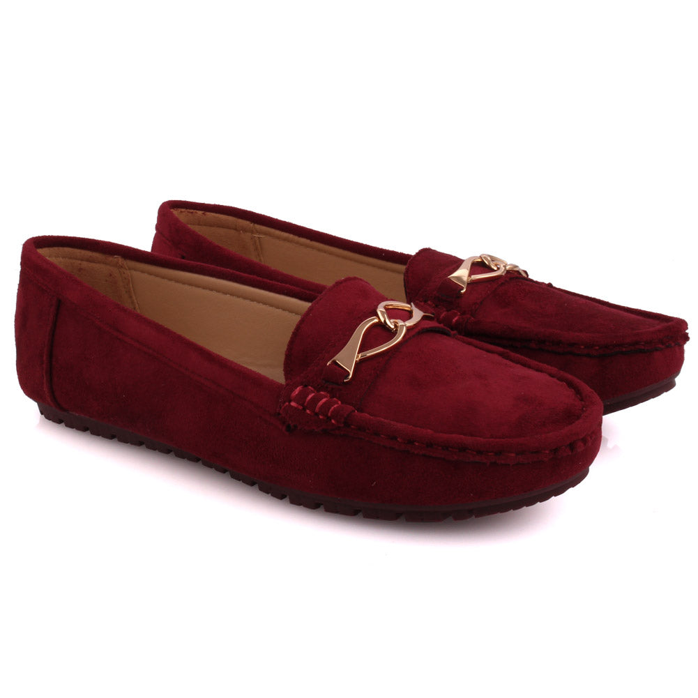 Women ‘Onyx’ Metal Link Flat Moccasins